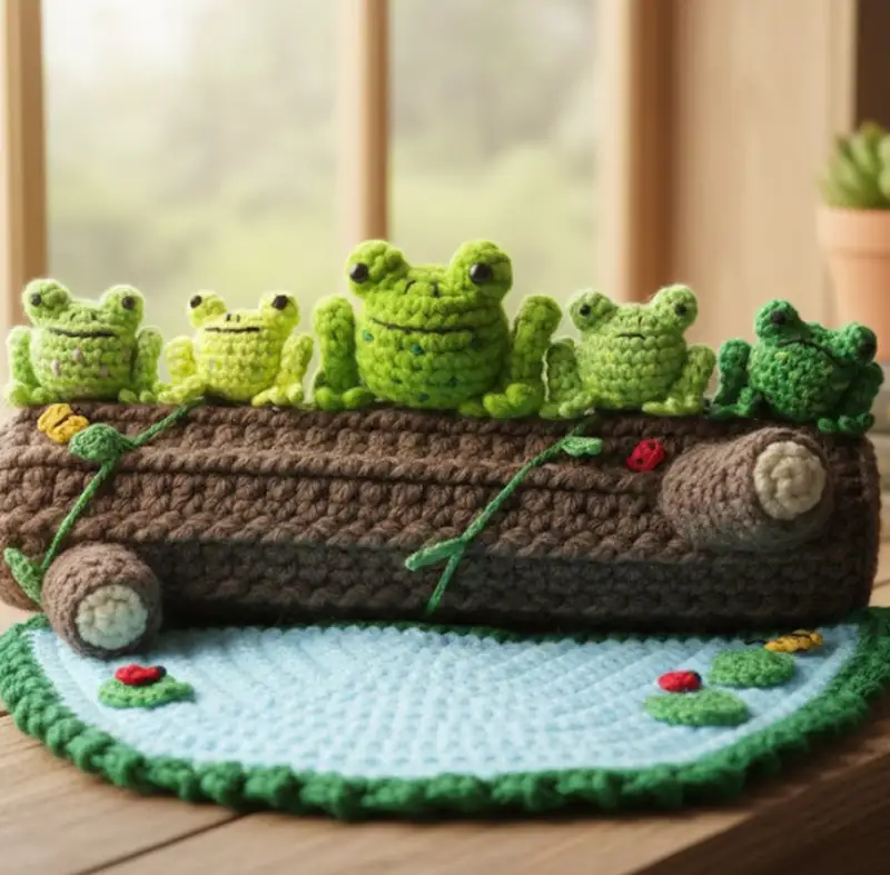 Complimentary Intermediate crochet pattern: Frog Play Set Crochet Pattern - Simple to follow guide