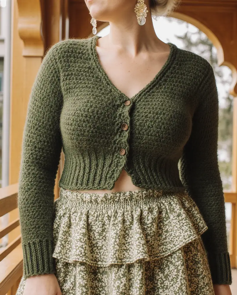 Complimentary Advanced crochet pattern: Linneacardi Cropped Cardigan Knitting Pattern - Simple to follow guide