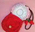 Strawberry Purse Crochet Pattern step 2 - assembly progress
