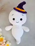 Cute Ghost Plushie Amigurumi Pattern step 2 - assembly progress