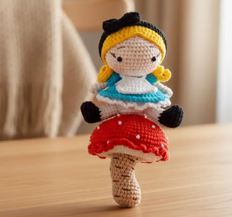 Complimentary Intermediate crochet pattern: Alice in Wonderland Amigurumi Pattern - Simple to follow guide
