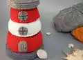 Lighthouse Stacking Toy Crochet Pattern step 4 - final assembly and finishing
