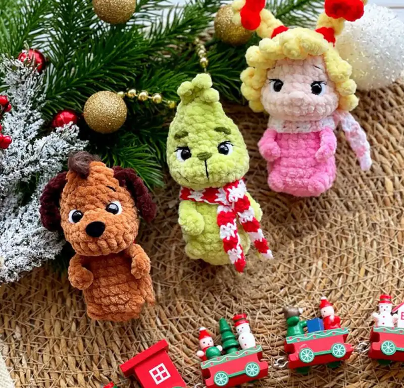 Complimentary Intermediate crochet pattern: Grinch and His Friends Amigurumi Pattern - Simple to follow guide