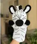 Zebra Hand Puppet Amigurumi Pattern step 2 - assembly progress