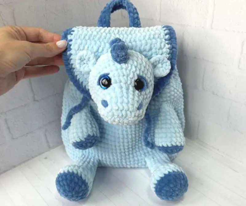 Complimentary Intermediate crochet pattern: Plush Dragon Backpack Crochet Pattern - Simple to follow guide