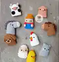 Farm Finger Puppet Set Amigurumi Pattern step 2 - assembly progress
