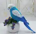 Budgerigar Bird Amigurumi Pattern step 2 - assembly progress