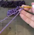 Lavender Plant Crochet Pattern step 2 - assembly progress
