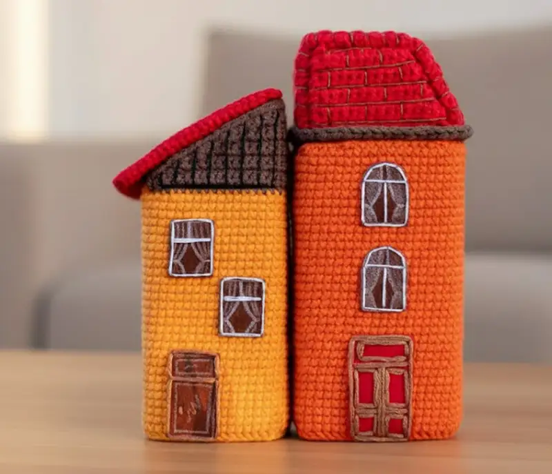 Complimentary Advanced crochet pattern: Small Decorative Houses Crochet Pattern - Simple to follow guide