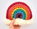 Brighten Your Day Crochet Rainbow Stuffie Pattern step 2 - assembly progress