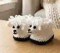 Adorable Sheep Baby Booties Crochet Pattern step 1 - construction progress