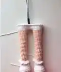 Farrah Bride Doll Amigurumi Pattern step 2 - assembly progress