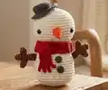 Mel the Snowman Amigurumi Pattern step 1 - construction progress
