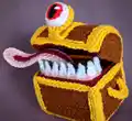Mimic Chest Amigurumi Pattern step 2 - assembly progress