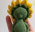 Baby Sunflower Amigurumi Pattern step 2 - assembly progress