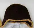 Crochet Hatimals Bear Hat Pattern step 2 - assembly progress