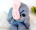 Cuddy Elephant Amigurumi Pattern step 4 - final assembly and finishing