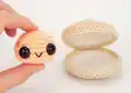 Cleo the Clam Amigurumi Pattern step 4 - final assembly and finishing