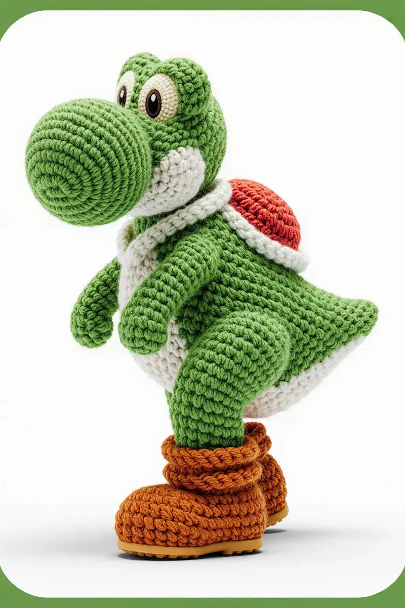 Complimentary Intermediate crochet pattern: Yoshi Amigurumi Pattern - Simple to follow guide
