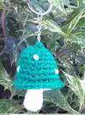 Toadstool Keychain Amigurumi Pattern step 4 - final assembly and finishing