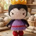 Evil Queen Amigurumi Pattern step 1 - construction progress