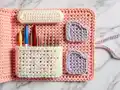 Crochet Hook Holder Organizer Pattern step 1 - construction progress