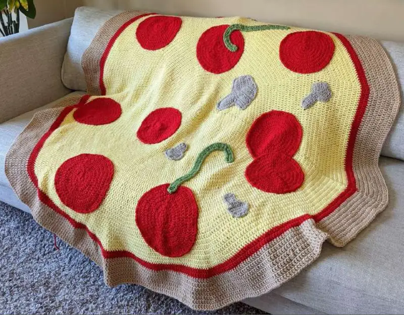 Complimentary Intermediate crochet pattern: Pizza Blanket Crochet Pattern - Simple to follow guide