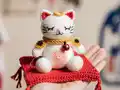 Lucky Cat Amigurumi Pattern step 1 - construction progress