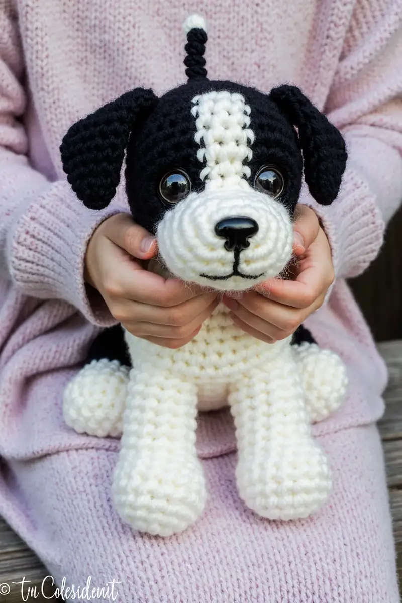 Complimentary Intermediate crochet pattern: Border Collie Amigurumi Pattern - Simple to follow guide