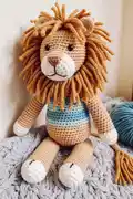 Alan the Lion Amigurumi Pattern step 1 - construction progress