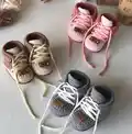 Baby Shoes Crochet Pattern step 2 - assembly progress