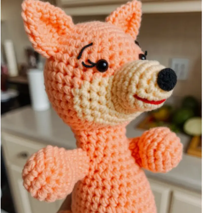 Complimentary Intermediate crochet pattern: Fox Hand Puppet Amigurumi Pattern - Simple to follow guide