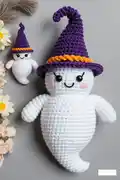 Cute Ghost Plushie Amigurumi Pattern step 1 - construction progress