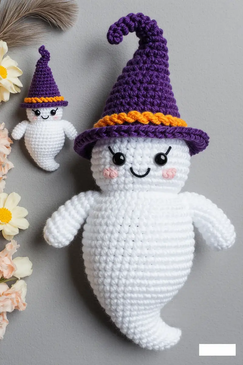 Complimentary Beginner Friendly crochet pattern: Cute Ghost Plushie Amigurumi Pattern - Simple to follow guide