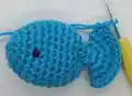 Baby Toys Fish Set Crochet Pattern step 2 - assembly progress
