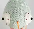 Chameleon Conrad Musical Toy Amigurumi Pattern step 4 - final assembly and finishing