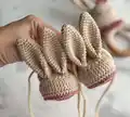 Bunny Booties Baby Crochet Pattern step 1 - construction progress