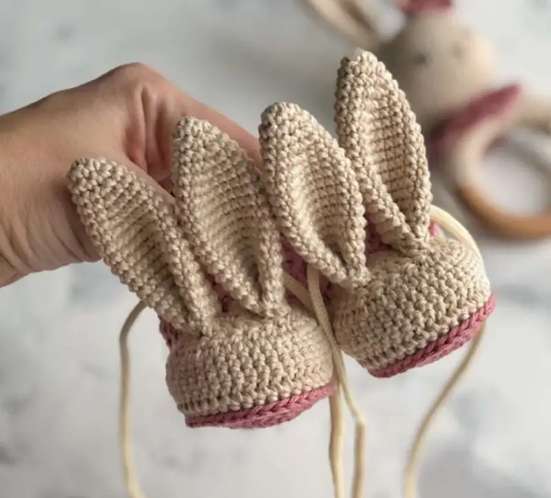 Complimentary Intermediate crochet pattern: Bunny Booties Baby Crochet Pattern - Simple to follow guide