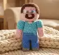 Steve Minecraft Character Amigurumi Pattern step 1 - construction progress