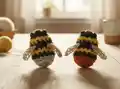 Crochet Bumblebees Amigurumi Pattern step 1 - construction progress