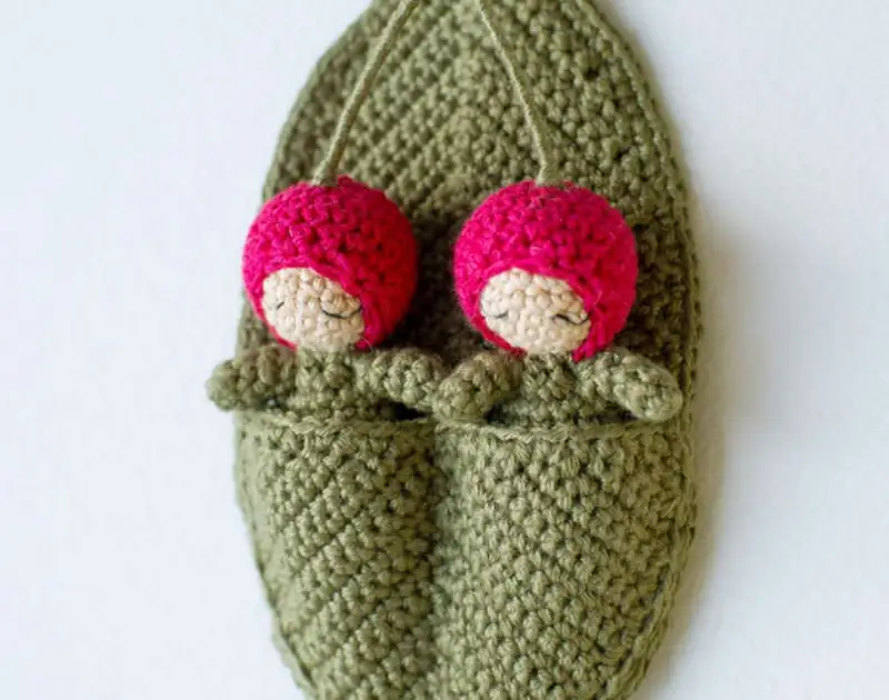 Complimentary Intermediate crochet pattern: Cherry Babies Acorn Cradle Amigurumi Pattern - Simple to follow guide