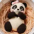 Yumi the Panda Amigurumi Pattern step 1 - construction progress