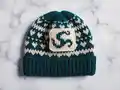 Slytherin Knit Hat Pattern step 1 - construction progress