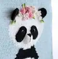 Wall Hanging Panda Decor Pattern step 2 - assembly progress