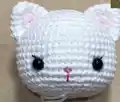 Kitty White Kitten Amigurumi Pattern step 2 - assembly progress