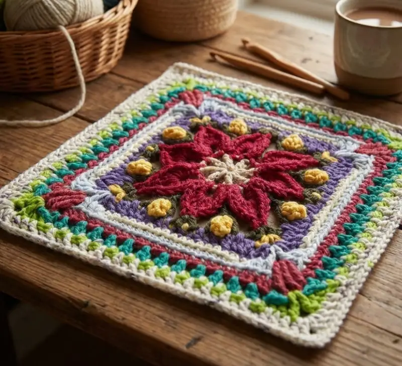 Complimentary Intermediate crochet pattern: Macey Ann Square Crochet Pattern - Simple to follow guide