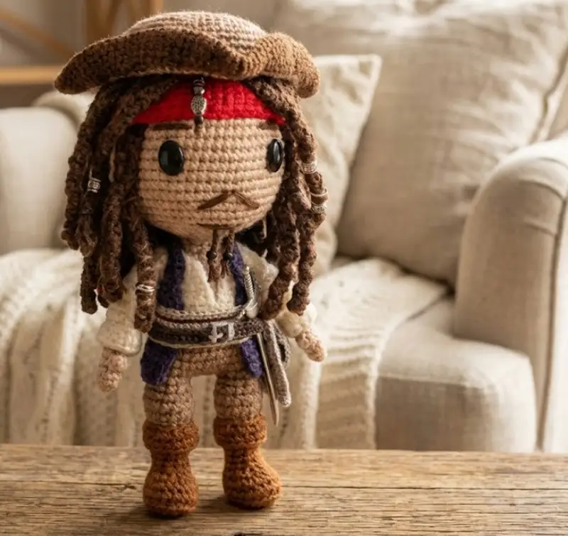 Complimentary Advanced crochet pattern: Jack Sparrow Amigurumi Pattern - Simple to follow guide