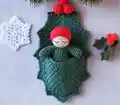 Holly Baby in Leaf Cradle Amigurumi Pattern step 3 - details and accessories