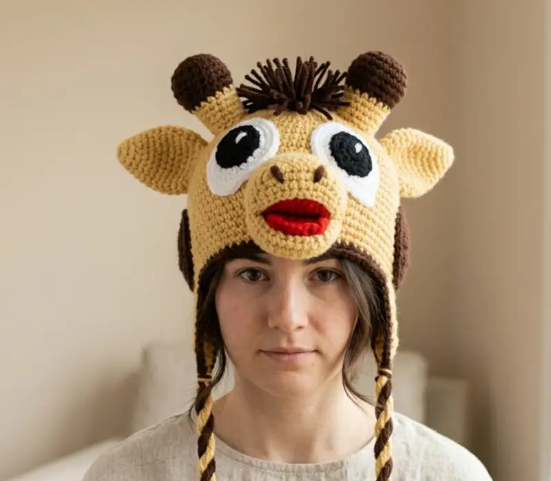 Complimentary Intermediate crochet pattern: Crochet Hatimals Giraffe Hat Pattern - Simple to follow guide