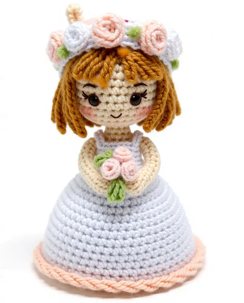 Complimentary Intermediate crochet pattern: Reversible Flower Bouquet & Bride Amigurumi Pattern - Simple to follow guide